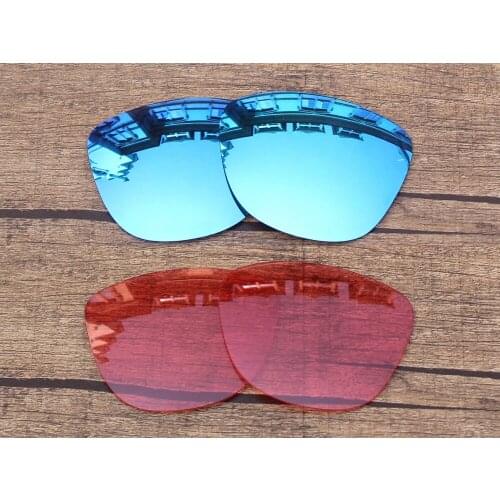 Vonxyz 2 Pairs Ice Mirror & Pink Replacement Lenses for-Oakley Frogskins Frame