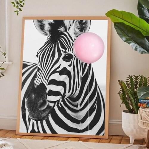 Balloon Zebra Modern Home Decoration Painting Wall Art Pictures Posters for Living Room Bedroom Cuadros Decoracion Dormitorio