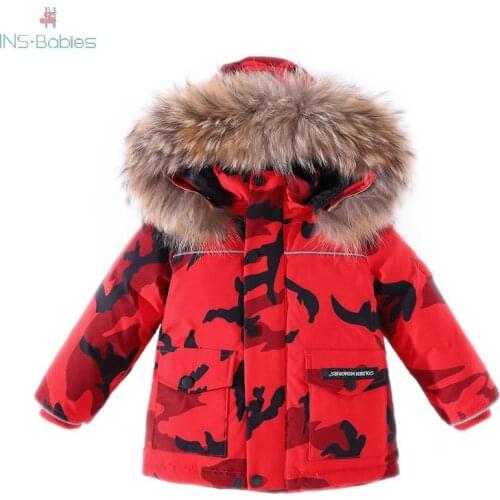 Winter Childrens jacket for boy baby girl clothes camouflage kids waterproof coat thickened warm snowsuit duck down outerwear