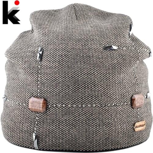 Winter Beanie Hats Ladies Warm Knitted Beanies Women High Quality Knitting Wool Skullies Caps With Rhinestone Female Bonnet Hat
