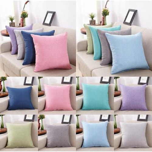 1Pcs 45*45cm Solid Color Polyester Throw Pillow Cushion Cover Home Decoration Sofa Bed Home Decorative Pillowcase