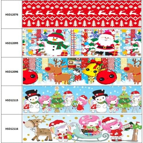 10yard Merry Christmas Snowman Snowflak Colorful Cartoon Grosgrain Ribbon Accessory Hairbow Headwear Decoration DIY 38MM 75MM