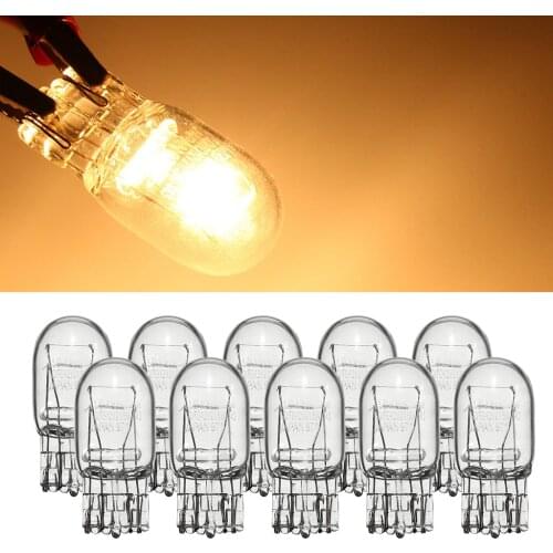 10x T20 7443 W21/5W Car Dual Filament Turn Signal Brake Light Amber Yellow