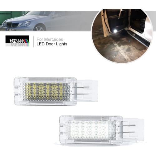 2x LED Courtesy Door Light For Mercedes Benz W203 C Class SLK CLK W209 R171 SLR R199 VIANO W639