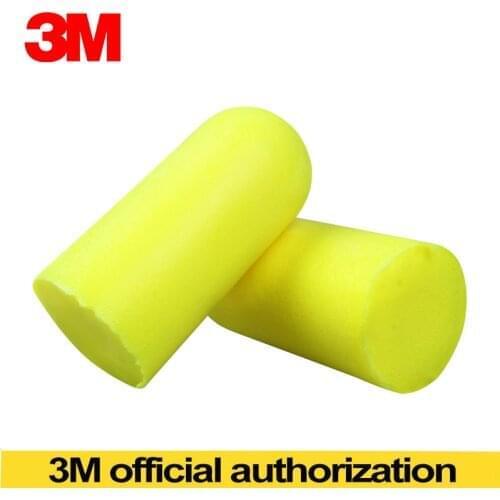 20pcs Authentic 3M 312-1250 Foam Soft corded Ear Plugs Noise Reduction Norope Earplugs Swimming Protective earmuffs