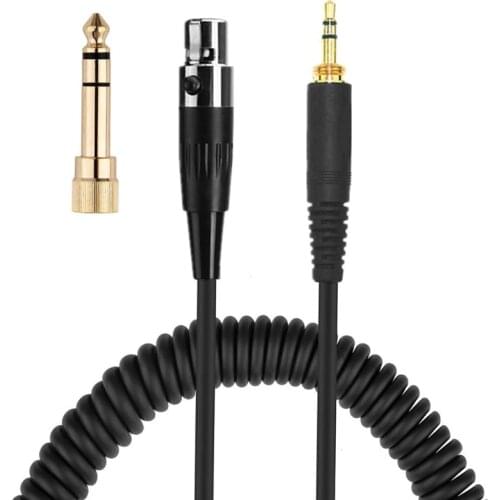 Mini XLR 3-Pin 6.35mm Replacement Spring Cable Extension Cord For AKG K141 K171 K175 K181 K240 K240S K271 K271s MKII Hea