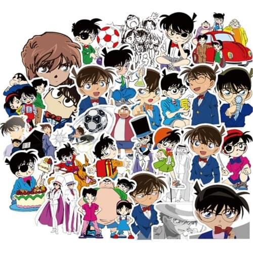 50Pcs Detective Conan Stickers Anime Cartoon Waterproof Sticker for Refrigerator Skateboard Luggage Suitcase Scrapbooking Stiker