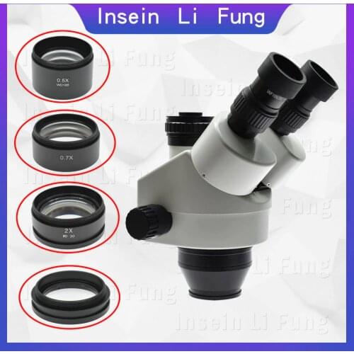 0.5X 0.7X 2X Binocular Trinocular Microscope Stereo Microscope Auxiliary Objective Lens Barlow Lens Increase Working Distance