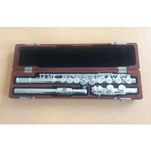 Excellence 16 open hole flute C Key silver plated Great tone +wooden case