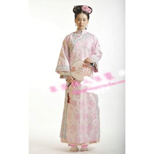 Drama Costume Bubujingxin Qing Dynasty Princess Costume Pink Flag Costume Liushishi Actress Costume