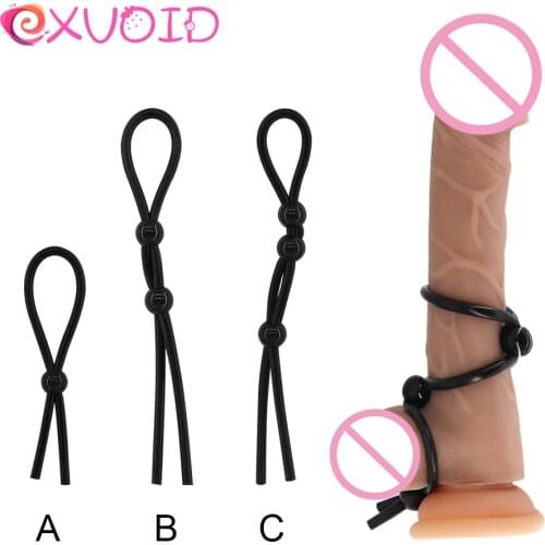 EXVOID Sex Toys for Adults Men Male Lasting Cock Scrotum Ring Cockring Penis Ring Rope Delay Ejaculation Silicone Adjustable