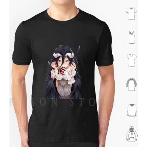 Overlord Albedo T Shirt Diy Big Size Cotton Overlord Albedo Girls Anime Animation Hentai Legs Sotcking Pantie Boobs Tits