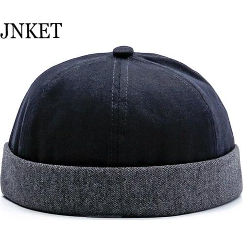 JNKET Retro Men Women‘s Beanies Hat Skullcap Cotton Sailor Hat Outdoor Casual Brimless Pumpkin Hat Portable Adjustable Hats