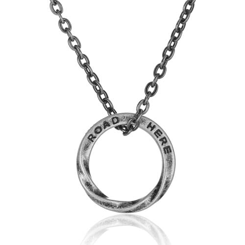 Retro Mobius Rings Pendant Couple Necklaces Stainless Steel Men Woman Love Necklace for Anniversary Valentines Day Gift