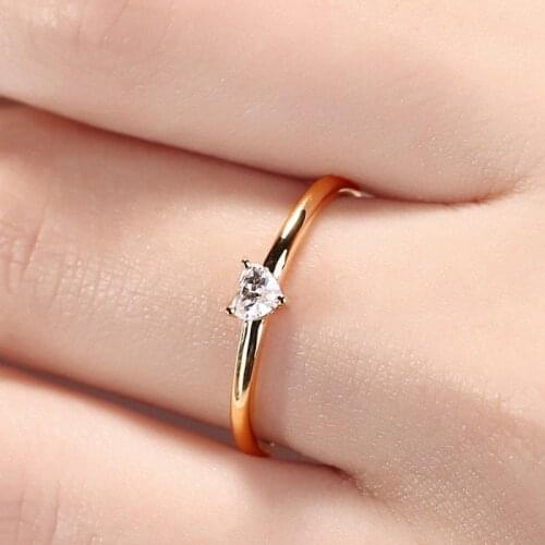TRACYSWING Rings For Women Romantic Delicate AAA Zircon Heart 3 Color Wedding Engagement Gift Fashion Jewelry KCR772