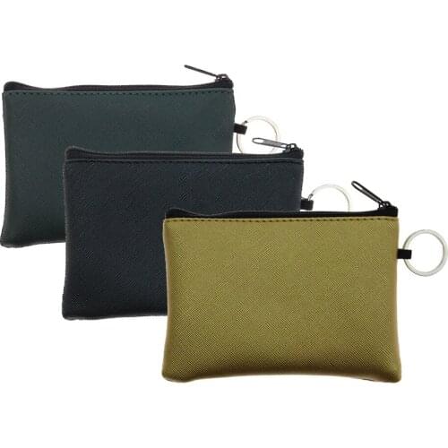 Women & Men Mini Pouch PU Leather Bag Small Zipper Coin Purse Card Holder Pocket Money Change Key Wallet with Ring Kids Gifts