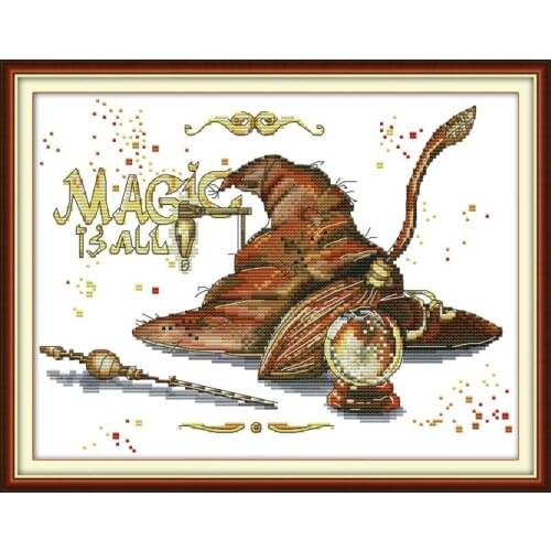 Joy Sunday Cross Stitch Magic Props Patterns Counted Cross Stitch 11&14CT Pattern Printed Embroider Kit DIY Home Decoration Kit