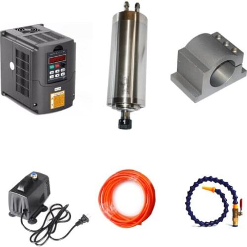 A set of tool including 1.5KW Spindle CNC Router Motor ER11 2.2kw Inverter VFD 80mm Spindle clamp