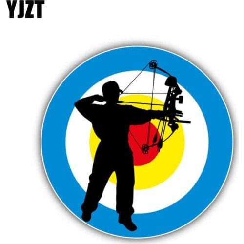 YJZT 11.5CM*11.5CM Accessories Creative Archer Silhouette Target Car Sticker Decal 6-1426