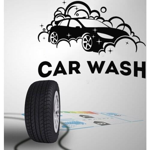 Car Wash Wall Sticker Auto Cleaning Service Vinyl Decal Garage Wall Decoration Car Care Store Decor Waterproof Removable C9015