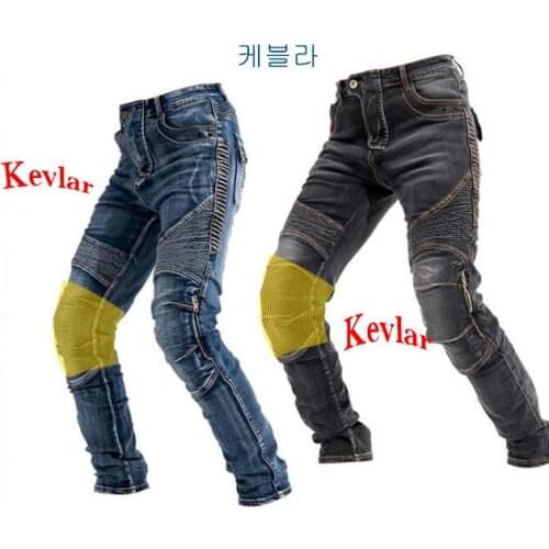 2020 New Men Motorcycle Pants Aramid Moto Jeans Protective Gear Riding Touring Black Motorbike Trousers Blue Motocross Jeans