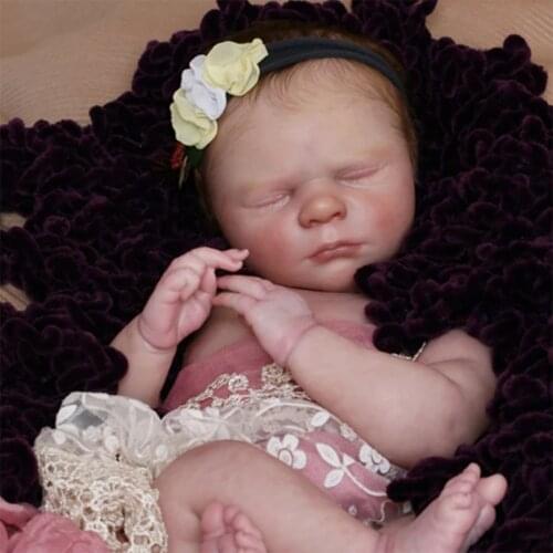 Hoomai New Popular Sleeping Emma Reborn Doll Kit Very Soft Hands Unpainted Unfinished Doll Parts DIY