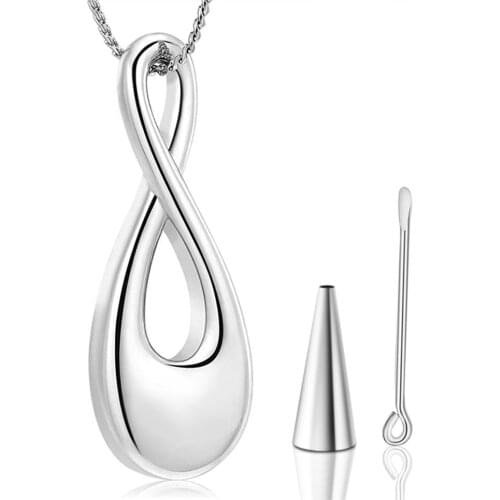 Infinity Memorial Stainless Steel Necklace For Human/Pet Urn Ashes Love Cremation Pendant Jewelry