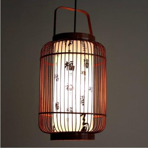 Handmade bamboo Basket Restaurant Pendant Lamp Dining Room Balcony Kitchen Room Restaurant Pendant Light Fixtures