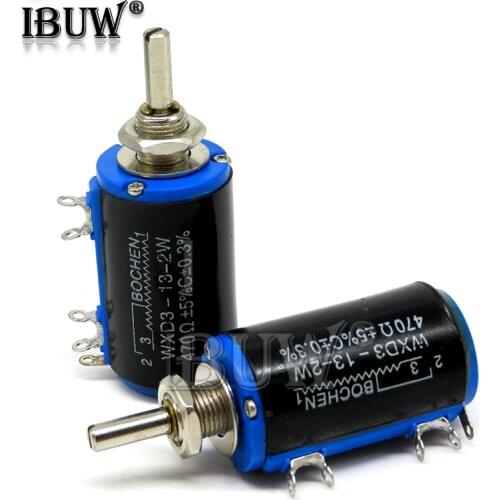 1PCS WXD3-13 100 200 220 680 1K 2.2K 3.3K 4.7K 5.6K 6.8K 10K 22K 33K 47K 100K Ohm WXD3-13-2W Wirewound Potentiometer