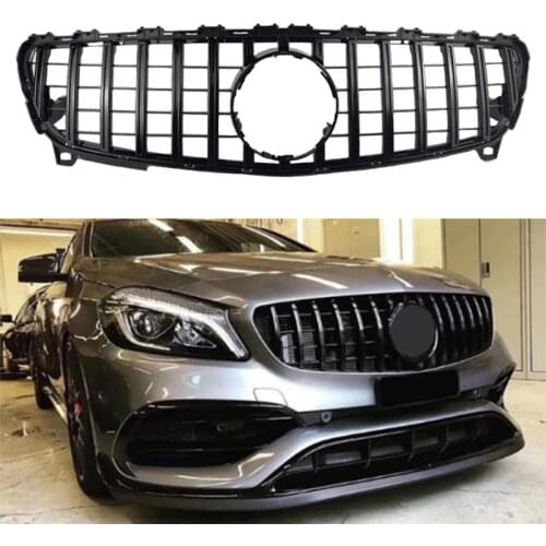 Fit for benz A class W176 GT GTR Grille A180 A200 A260 A45 2016-2021 Front Racing Grille without emblem Auto Grill