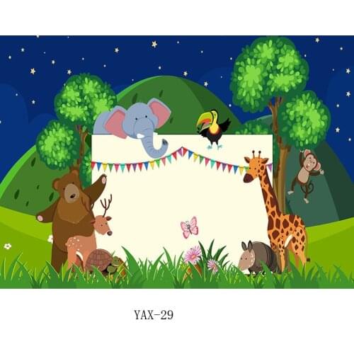 SHENGYONGBAO Children Kids Baby Birthday Backdrops Cartoon Animals Zoo Photography Backgrounds For Photo Studio 2020108YAX-0176