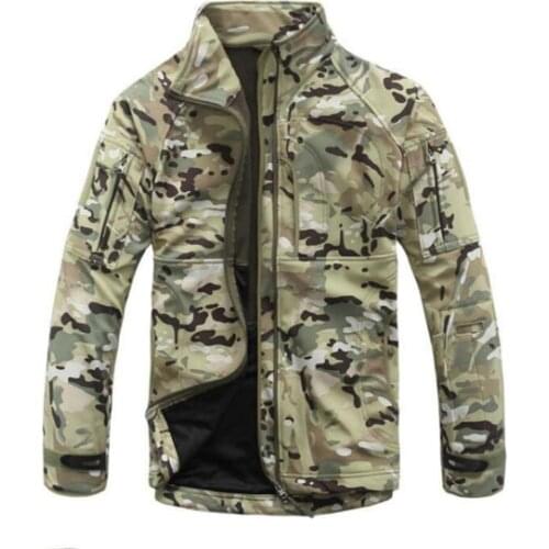 Tactical Military Fleece Jacket Men Thermal Shark Skin Patch Camp Hunt Warm Outwear Army Clothes Camouflage Windbreaker Jacket