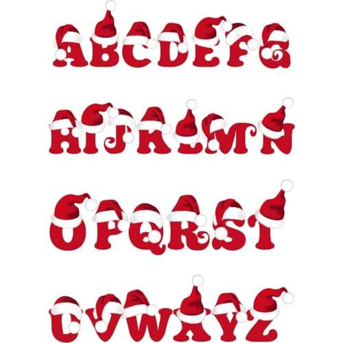Three Ratels CX7 Lovely Christmas hat 24 English letters Creative and interesting stickers for kids car sticker skateboard gift