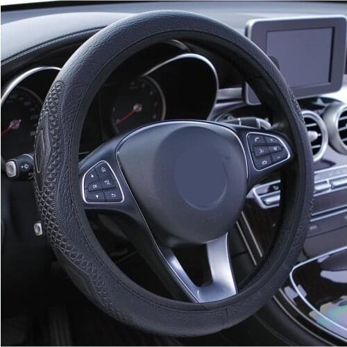 Car Steering Wheel Cover Leather Without Inner Ring Universal Funda Volante Coche Elastic Accessories Interior Volante Esportivo