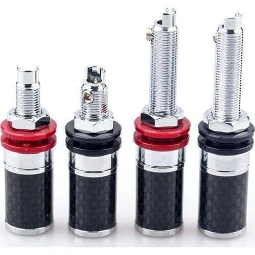 4Pcs Audiophile Carbon Fiber Rhodium-plated Power Amplifier Speaker Long&Short Hifi Audio Terminal Block