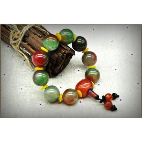 Women to men colorful Agate Gemstone Bracelet amber mixed Beads Bracelet