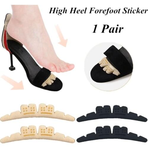 1Pair Non-slip Flip Flop Women Sandals For High Heels Anti-Pain Insoles Sticker Self-Adhesive Heel Stickers Forefoot Pad 2Colors