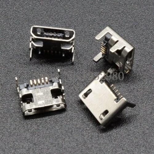 10PCS Micro USB Socket 5 Pins 4 Legs B Type Female Connector SMT Tail Charging Socket PCB Board