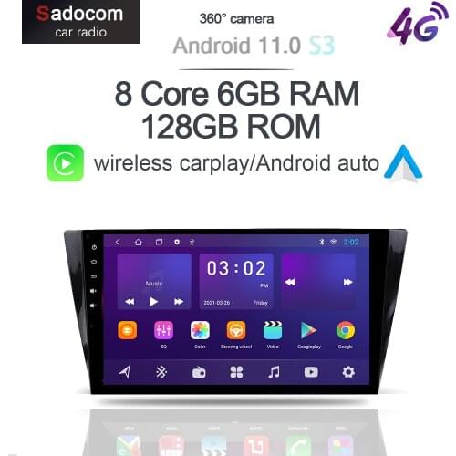 360 Panoramic Camera Carplay 6G+128G Android 10.0 Car DVD Player GPS Map WIFI Bluetooth 5.0 RDS Radio For VW Bora 2016 2017 2018