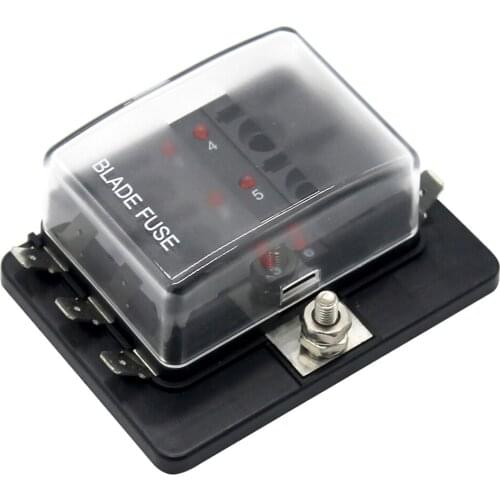 6 Way 12V 24V Car Power Circuit Auto Cut Blade Fuse Box Holder Block Panel Board Fuses Car Accessories