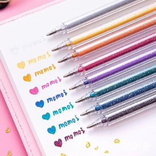8 Colors/Set Glitter Pen Highlighter Color Changing Flash Marker Gel Pens Drawing Scrapbook Album Journal DIY Stationery School