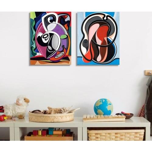 Abstract canvas painting on AUGUSTE HERBIN abstract composition art unframed Nordic art