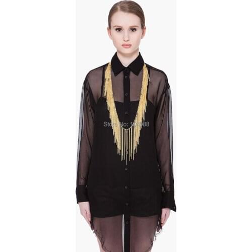 FREE SHIPPING Style B332 Women Fashion Gold colour Chains Multi-layers Necklace Chains Jewelry 2 Colors