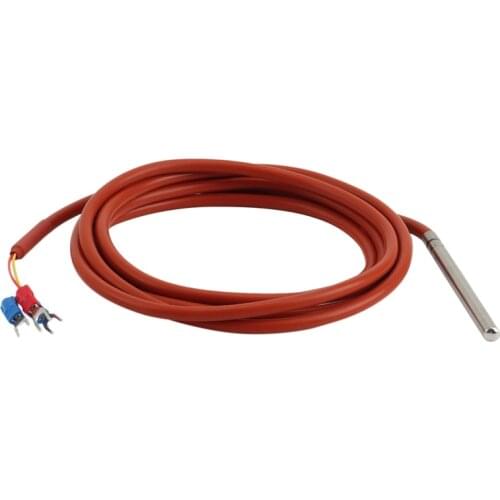 2 Meters PT100 Temperature Sensor 3 Wire Silicone Gel Coated Probe 6mm*80mm Dia.*Length -20-200 Centigrade iSentrol