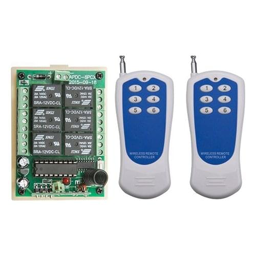 DC12V 10A 6CH Wireless Remote Control Switch System / Radio Switch led lights /lamp/ window/Garage Doors shutters