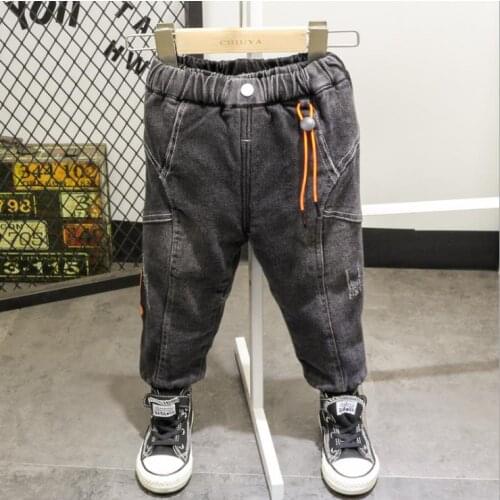Kids jeans childrens trousers boys jeans retro washed denim trousers fashion childrens pants suitable for 2-7 years old