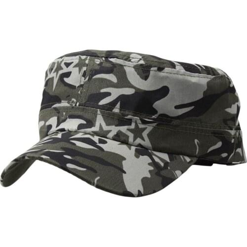 Camouflage Military Hats Plain Caps Adjustable Vintage Military Cadet Style Hat Breathable Sunproof Casual Cap Gorras Hombre