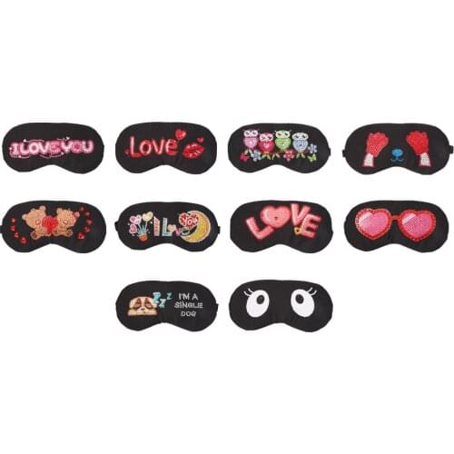 Diamond Painting Eye Mask DIY 5D Cartoon Hot and cold Double-Pack Blackout Eye Mask Diamond Painting Portable Nap Eye Mask Gift