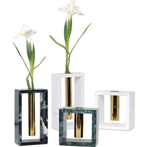 Metal Marble Vase New Chinese Home Decoration Decoration Creative Soft Home Accessories