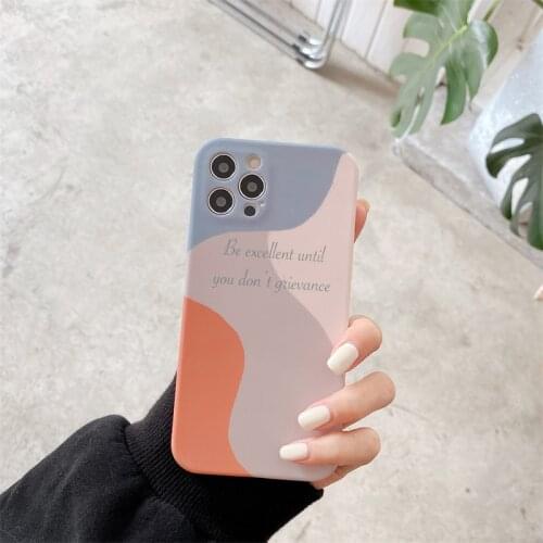 Art Fashion Morandi Contrast Color Phone Case For iPhone 12 11 Pro Max Xr Xs Max X 7 7 Plus 8 Plus Cases Soft Silicone Cover